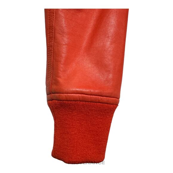 🔴 Rick Owens Walrus Intarsia Leather Jacket - 50 Red - Picture 5 of 16